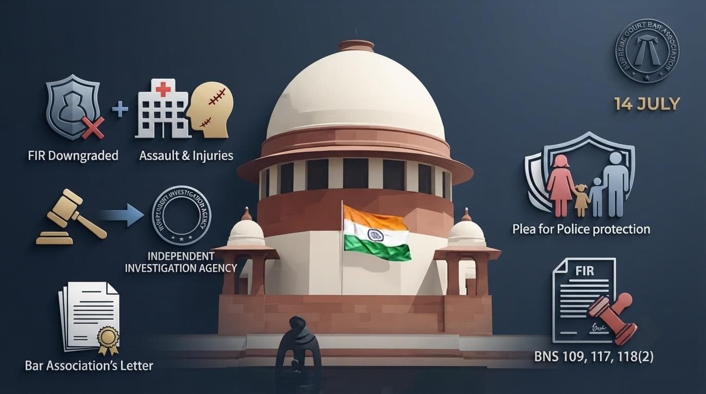 Advocate Seeks Supreme Court Intervention for Police Protection After Alleged Assault at Delhi Residence