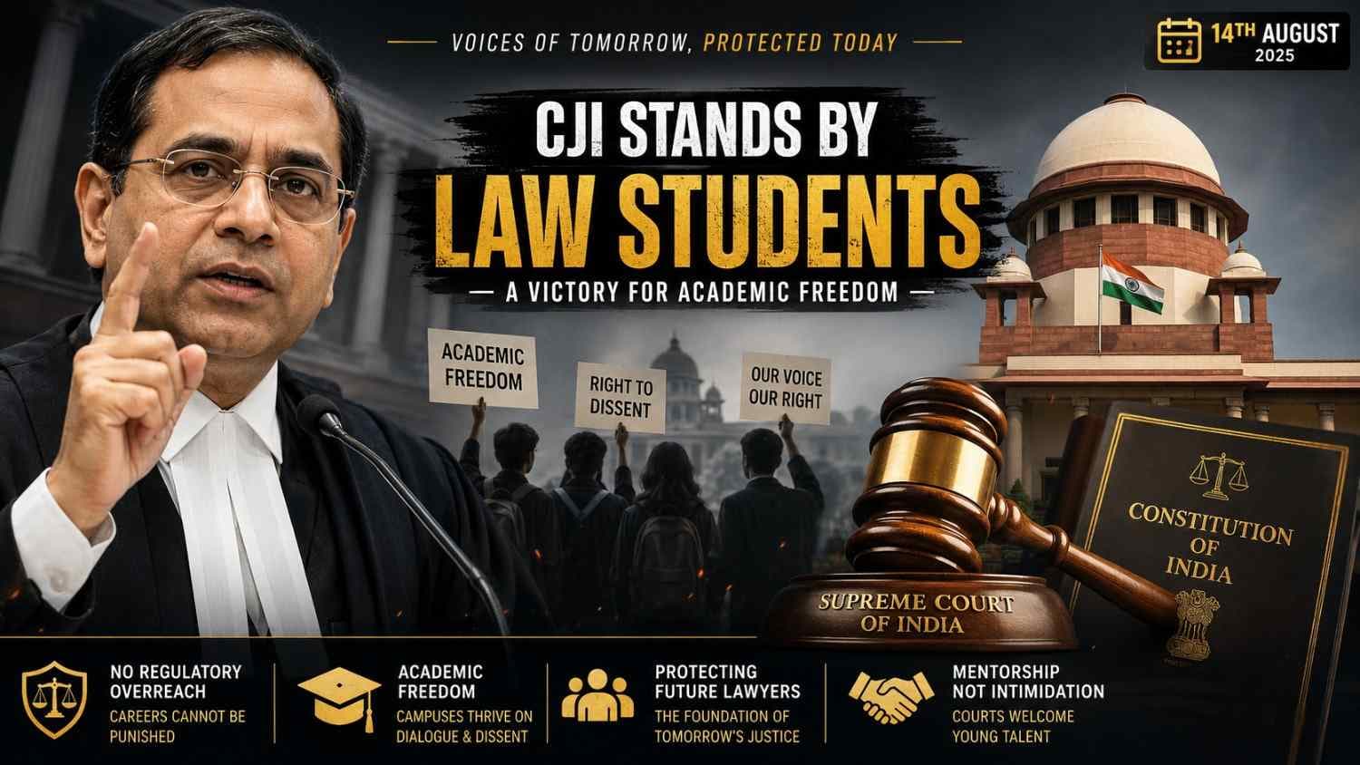 ​Chief Justice of India Defends Law Students’ Right to Protest After Bar Council Freezes Enrolments