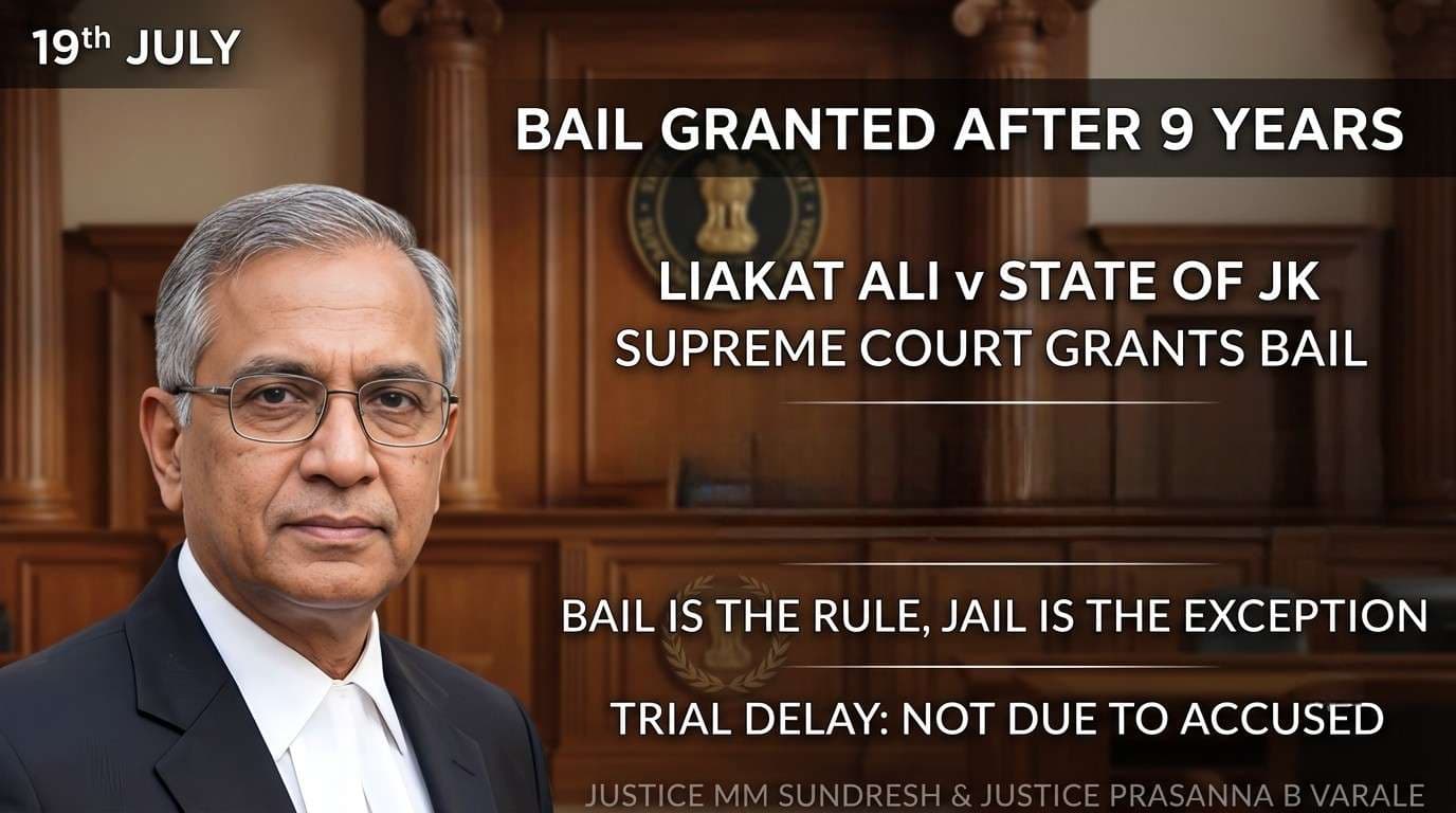 Supreme Court Grants Bail to Murder Accused After Nine Years of Incarceration