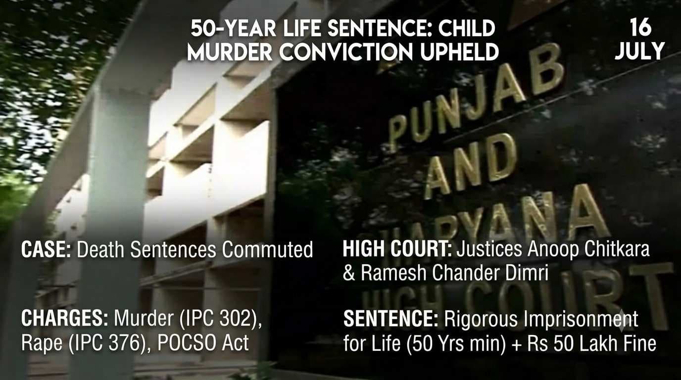 P&H High Court Commutes Death Sentence in Child Rape and Murder Case