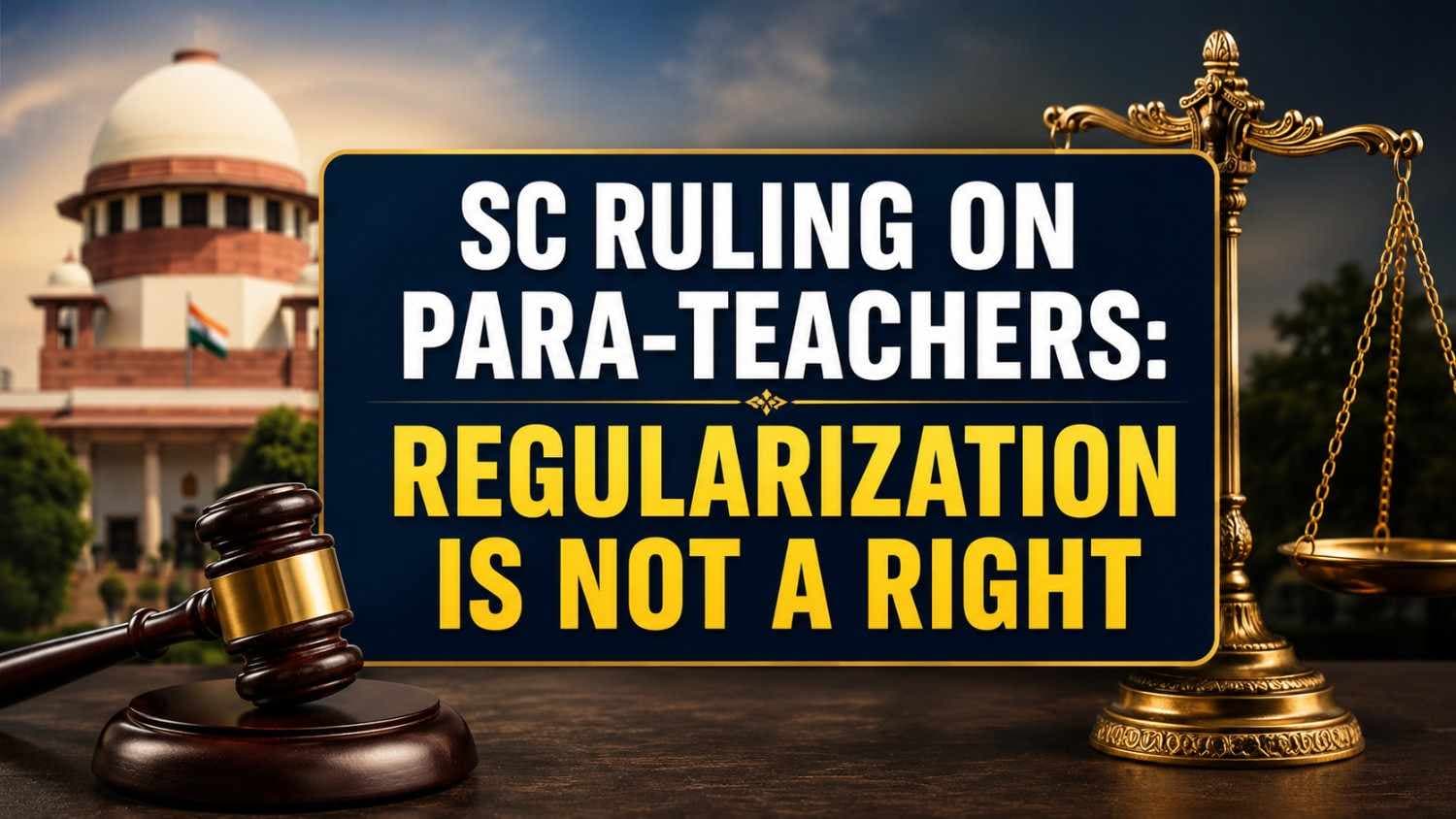 Supreme Court on Para-Teachers: Regularization Is Not a Right; Educational Standards Must Be Met