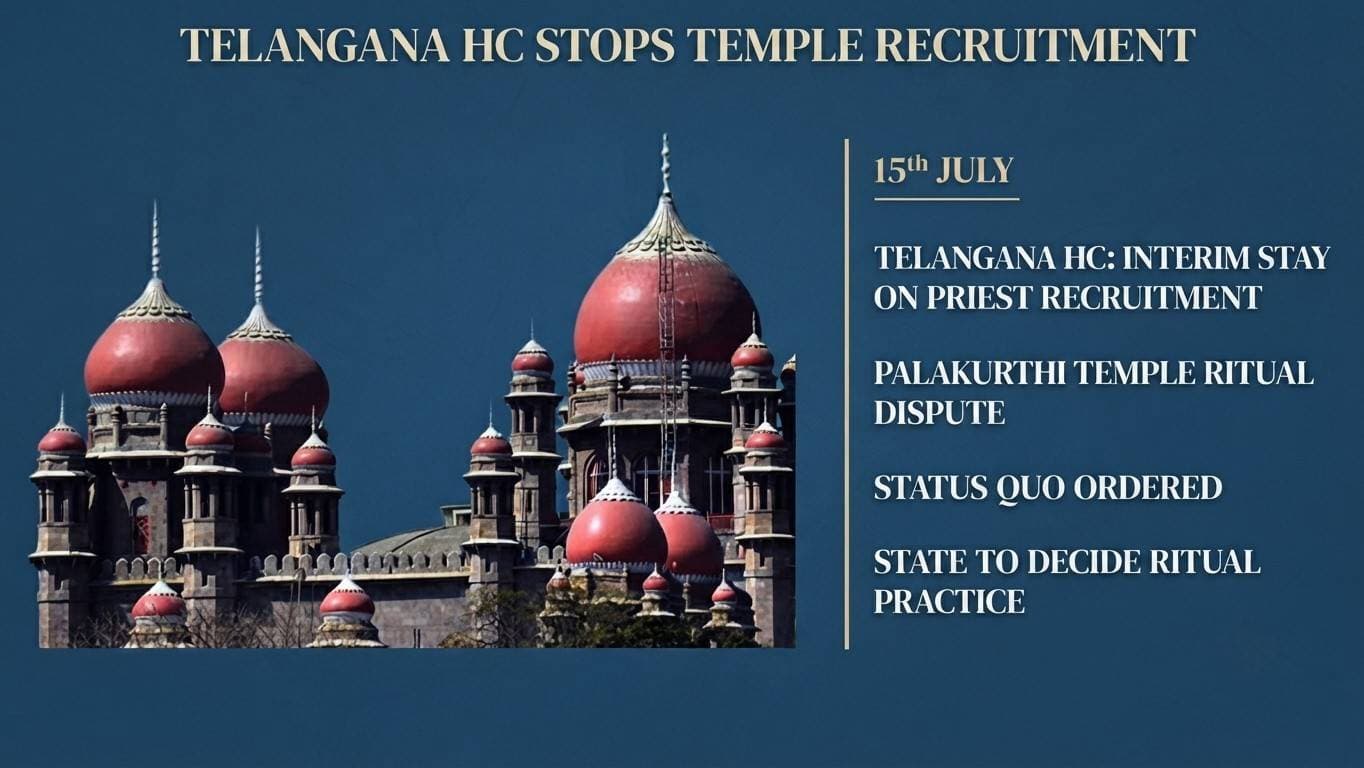 Telangana High Court Halts Priest Recruitment at Palakurthi Temple Pending Resolution of Ritual Dispute