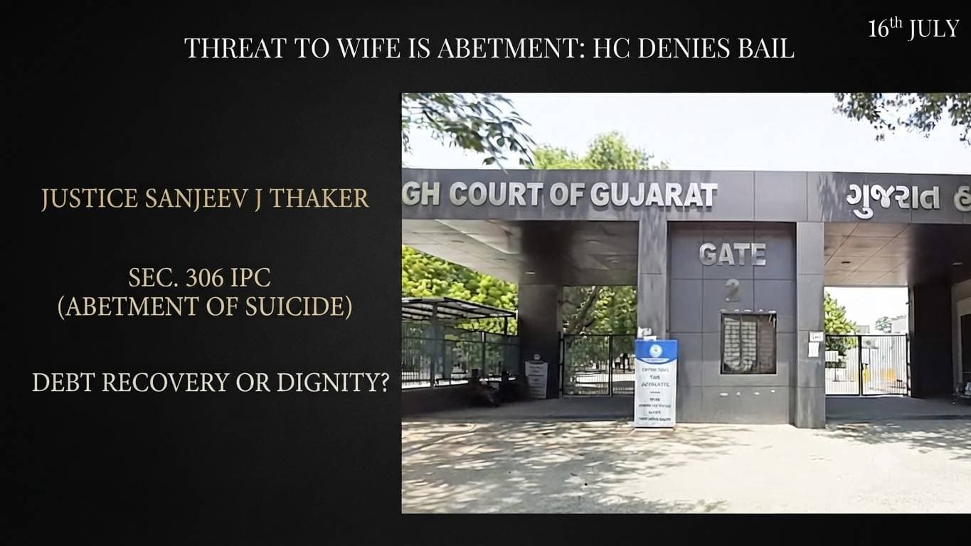 "Forced Prostitution" Threat as Debt Recovery is Abetment of Suicide, Gujarat HC Denies Bail