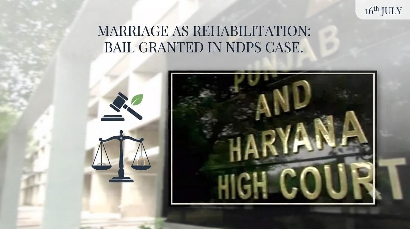 Punjab and Haryana High Court Grants Bail in NDPS Case, Highlights Rehabilitation Prospects