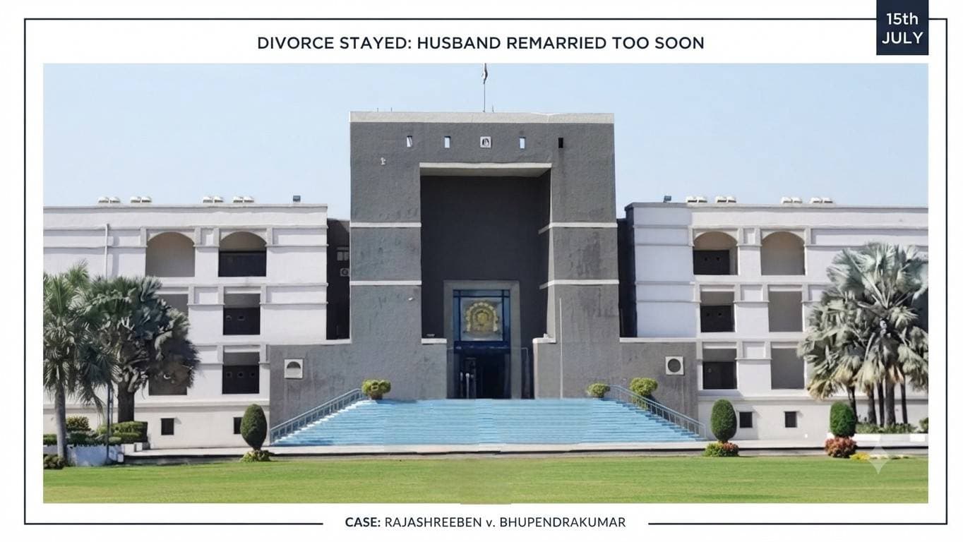 Gujarat High Court Stays Divorce Decree After Husband Enters Second Marriage During Pendency of Wife's Appeal