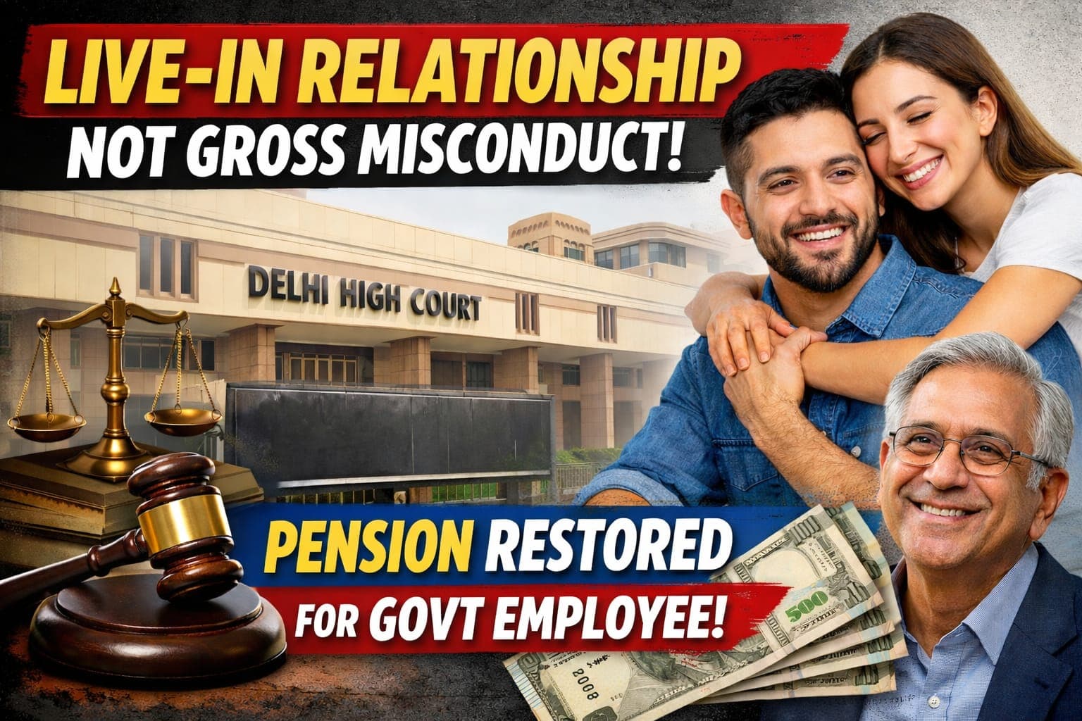 Delhi High Court Holds Live-In Relationship Does Not Amount to ‘Gross Misconduct’, Restores Pension to Government Employee