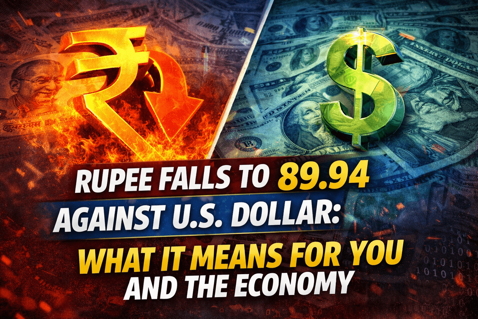 Rupee Falls to 89.94 Against U.S. Dollar: What It Means for You and the Economy