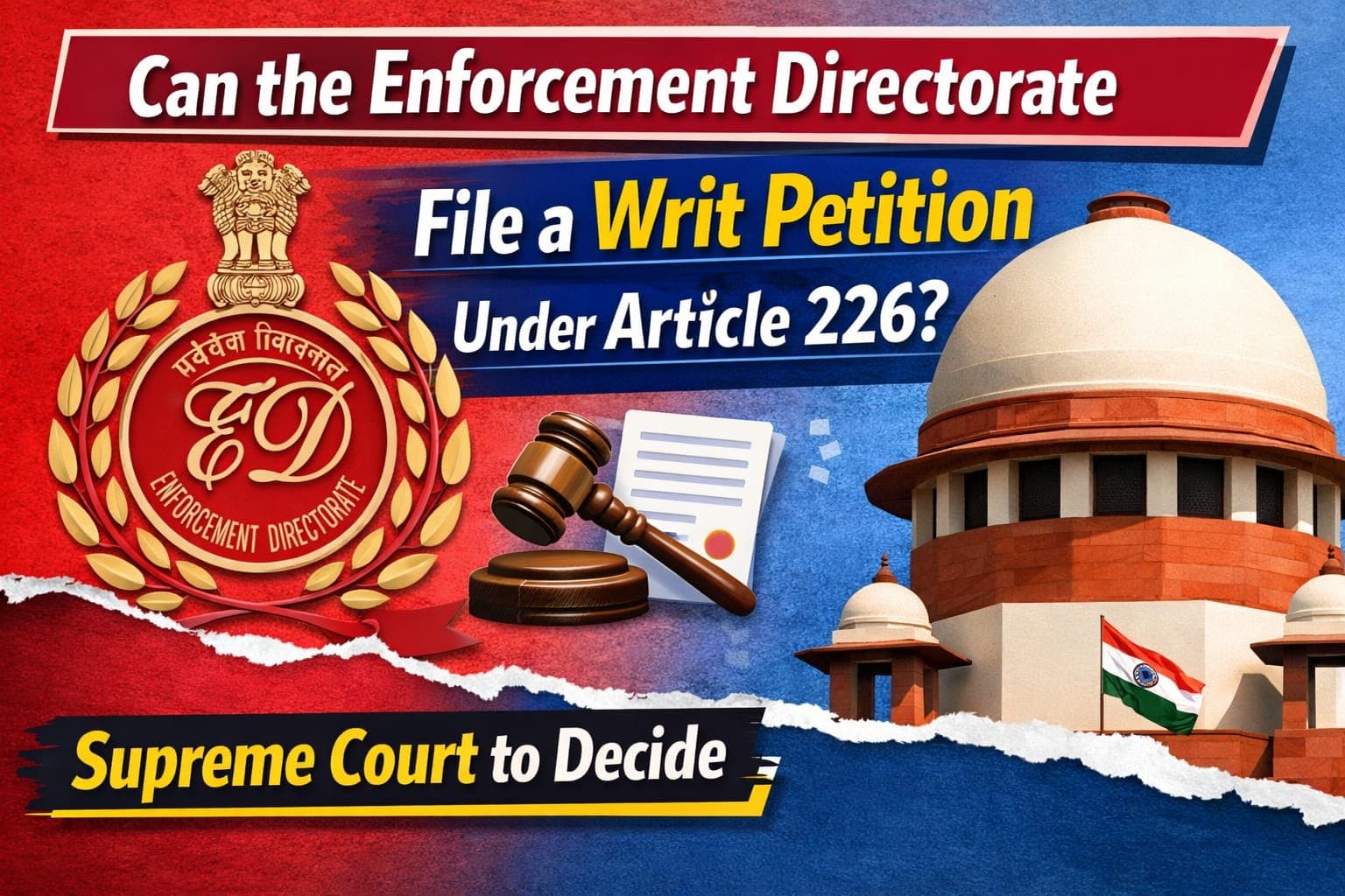 Can the Enforcement Directorate File a Writ Petition Under Article 226? Supreme Court to Decide