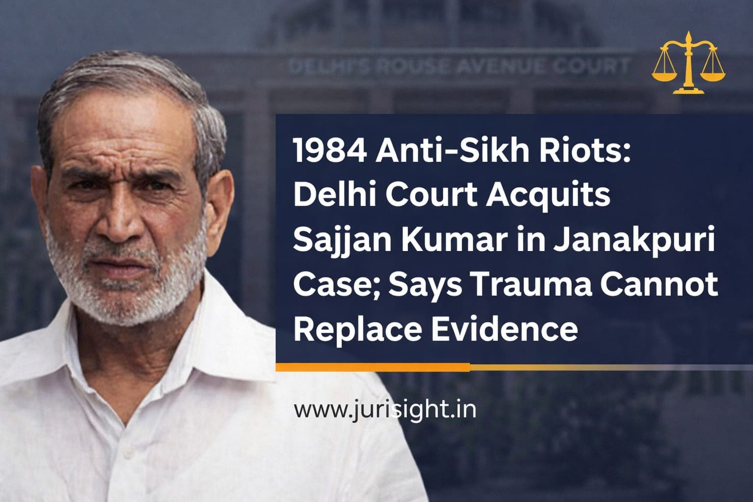 1984 Anti-Sikh Riots: Delhi Court Acquits Sajjan Kumar in Janakpuri Case; Says Trauma Cannot Replace Evidence