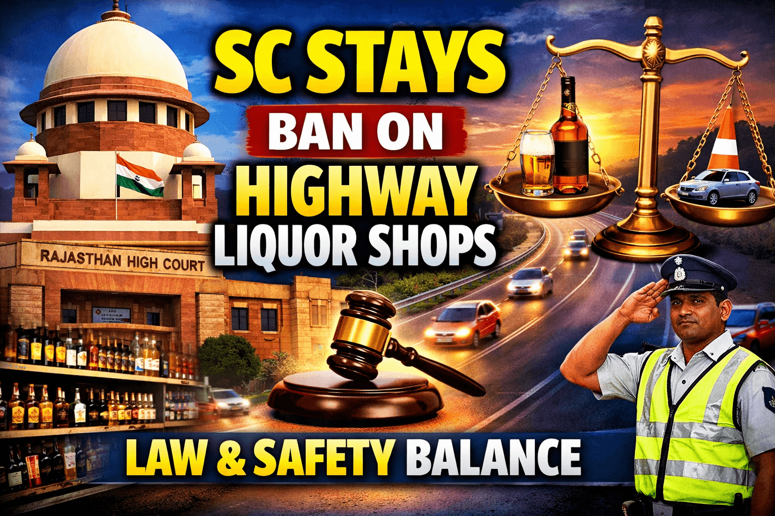 Supreme Court Stays Rajasthan High Court’s Blanket Ban on Highway Liquor Shops: A Balanced View of Law and Safety