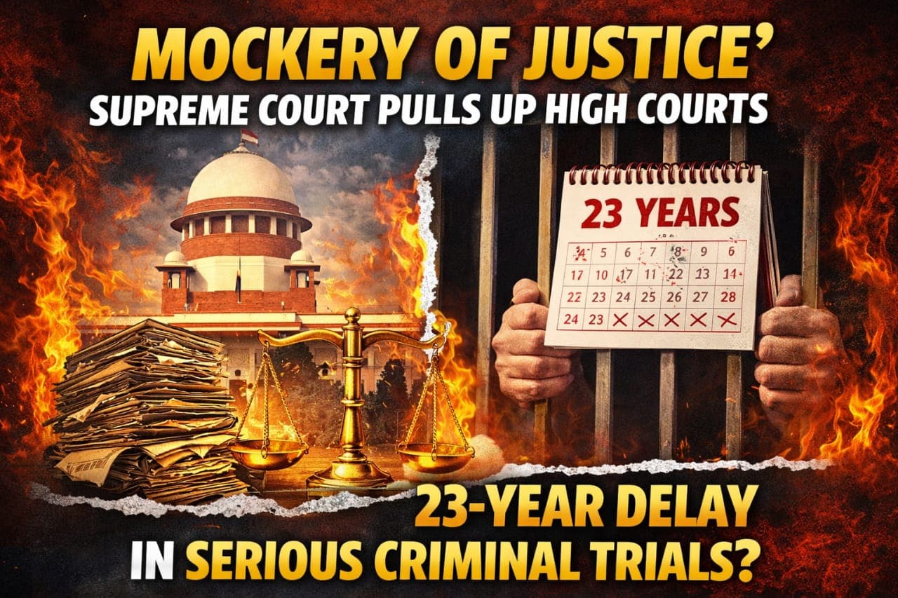 "Mockery of Justice": Supreme Court Pulls Up High Courts Over 23-Year Delay in Serious Criminal Trials
