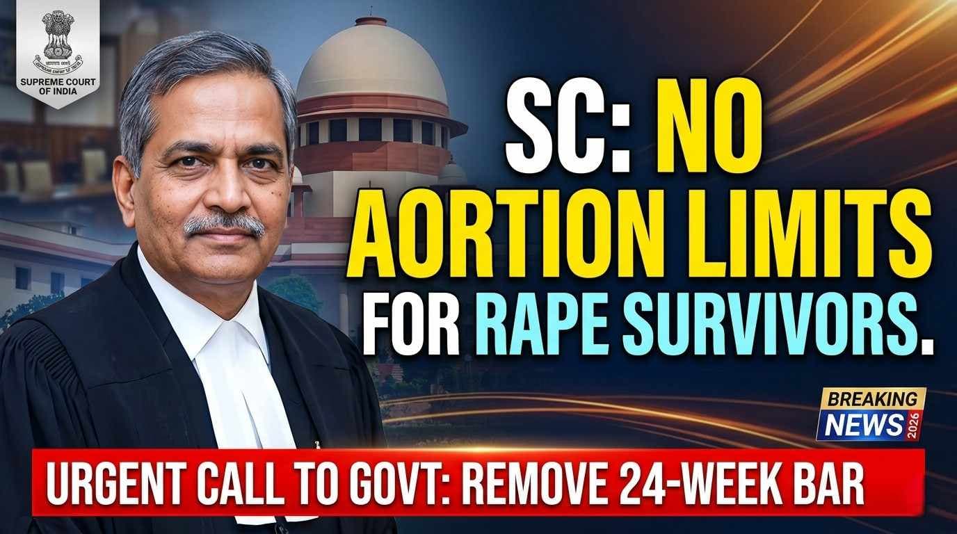 "Law Must Be Organic": Supreme Court Urges Centre to Remove Abortion Time Limits for Rape Survivors