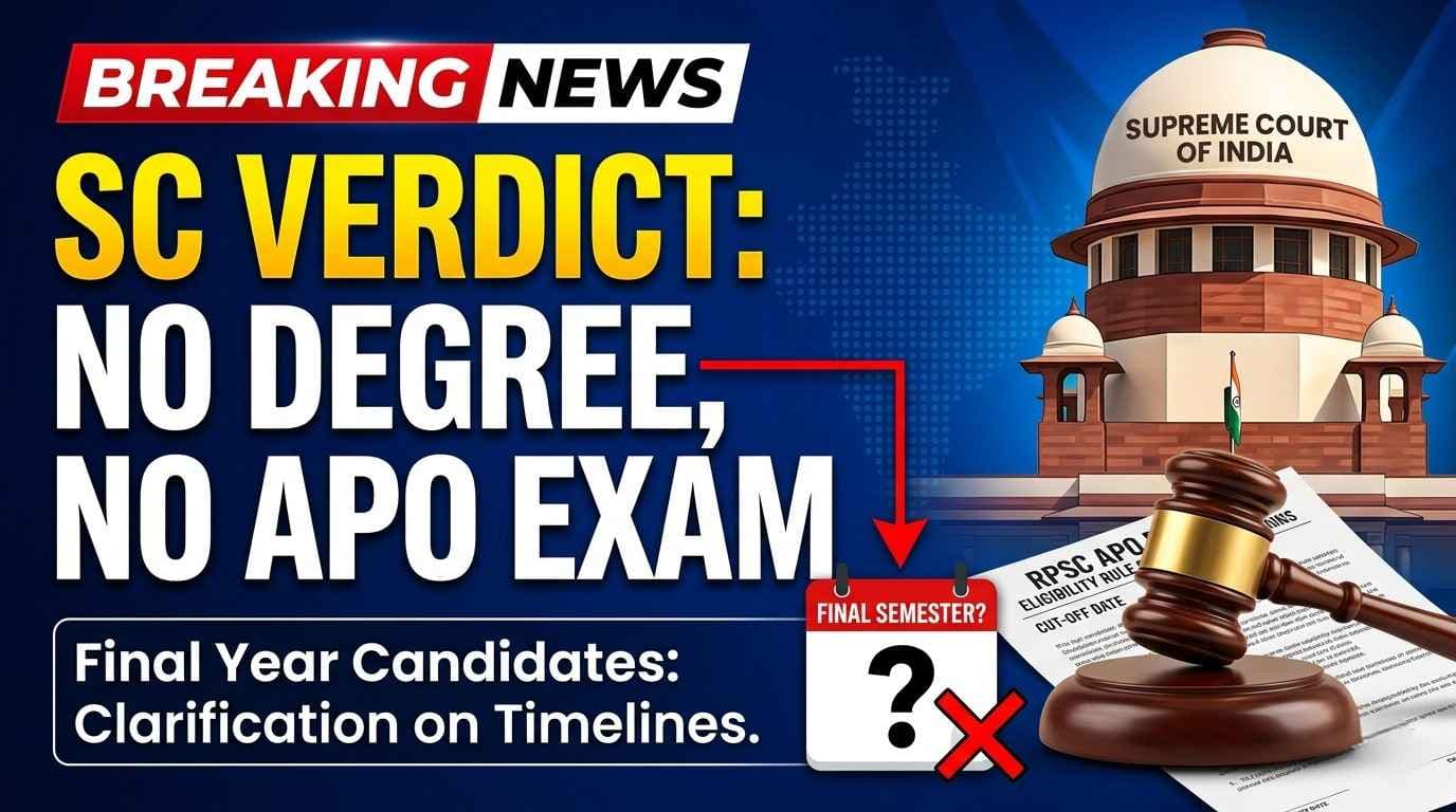 SC Rules on Rajasthan APO Exam: Law Degree Mandatory by Advertisement Date