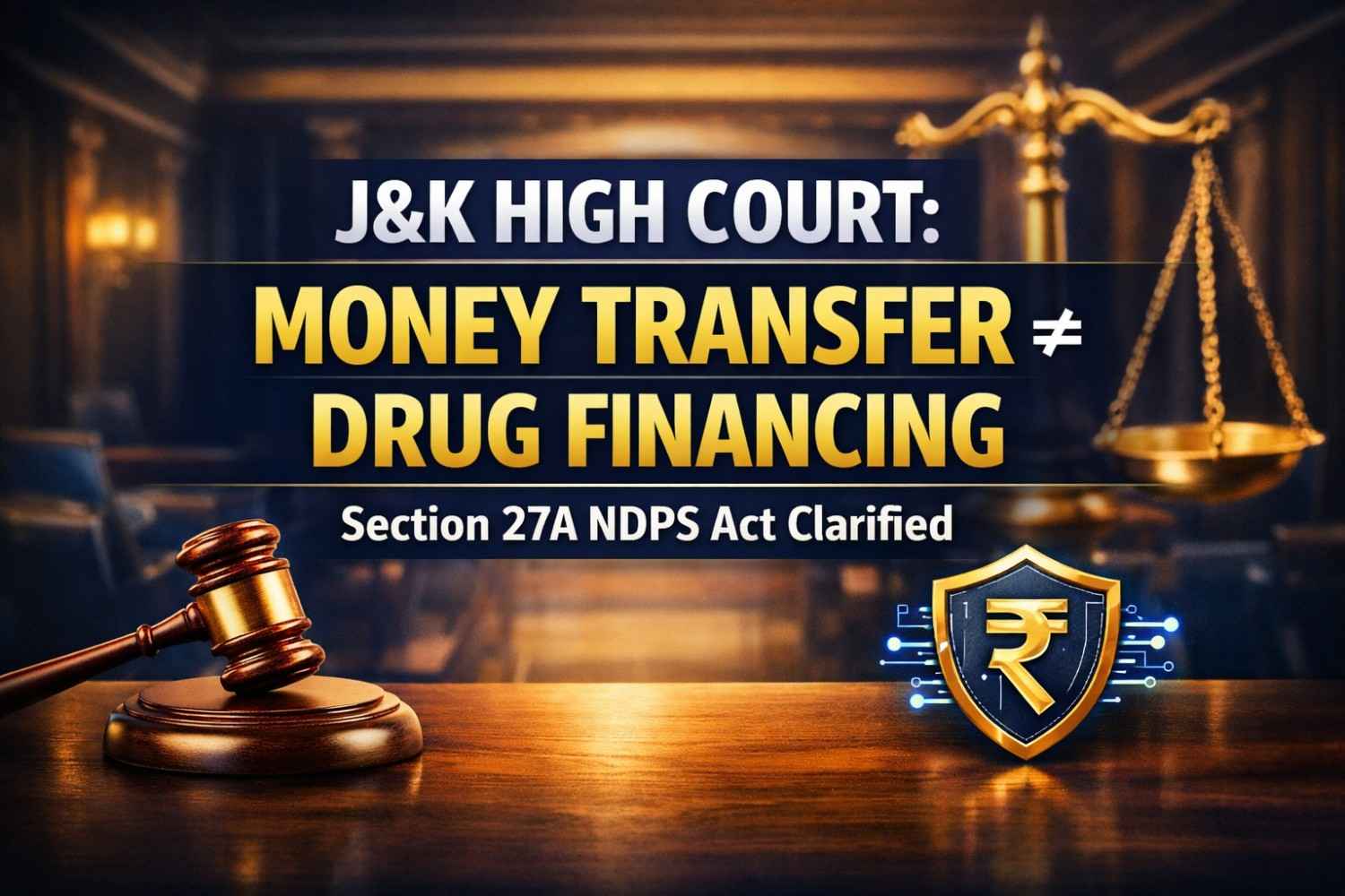 Mere Receipt of Funds Not 'Financing Illicit Traffic': J&K High Court Clarifies Scope of Section 27A NDPS Act