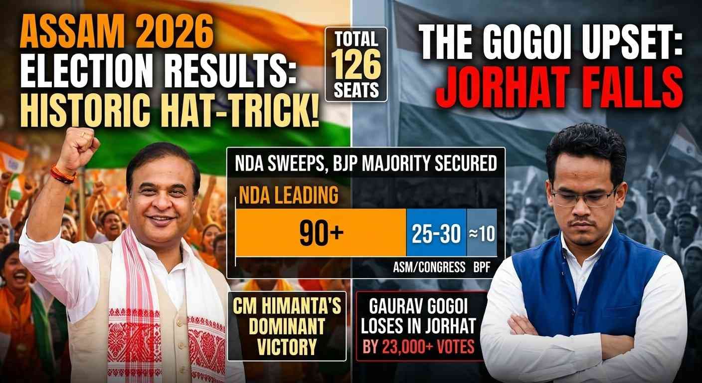 Assam Election Results 2026 LIVE: BJP-Led NDA Crosses Majority Mark