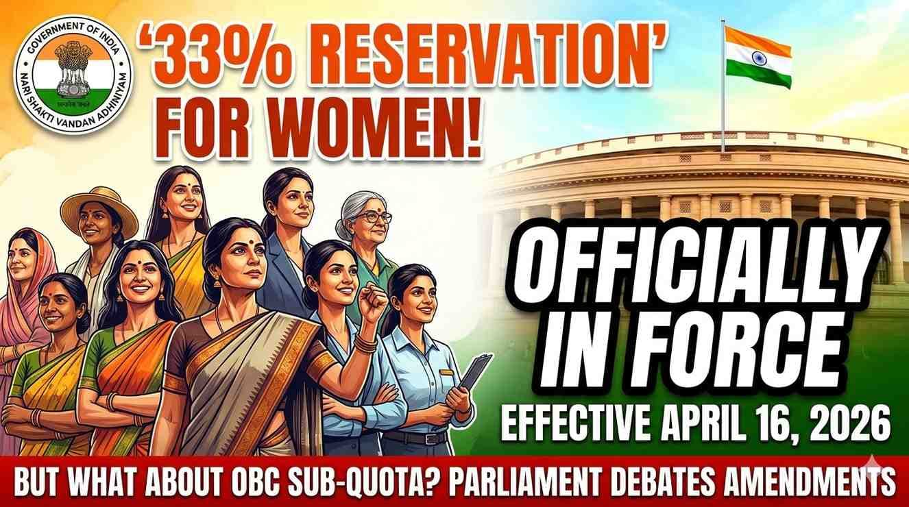 Women’s Reservation Law Starts April 16: What Changes