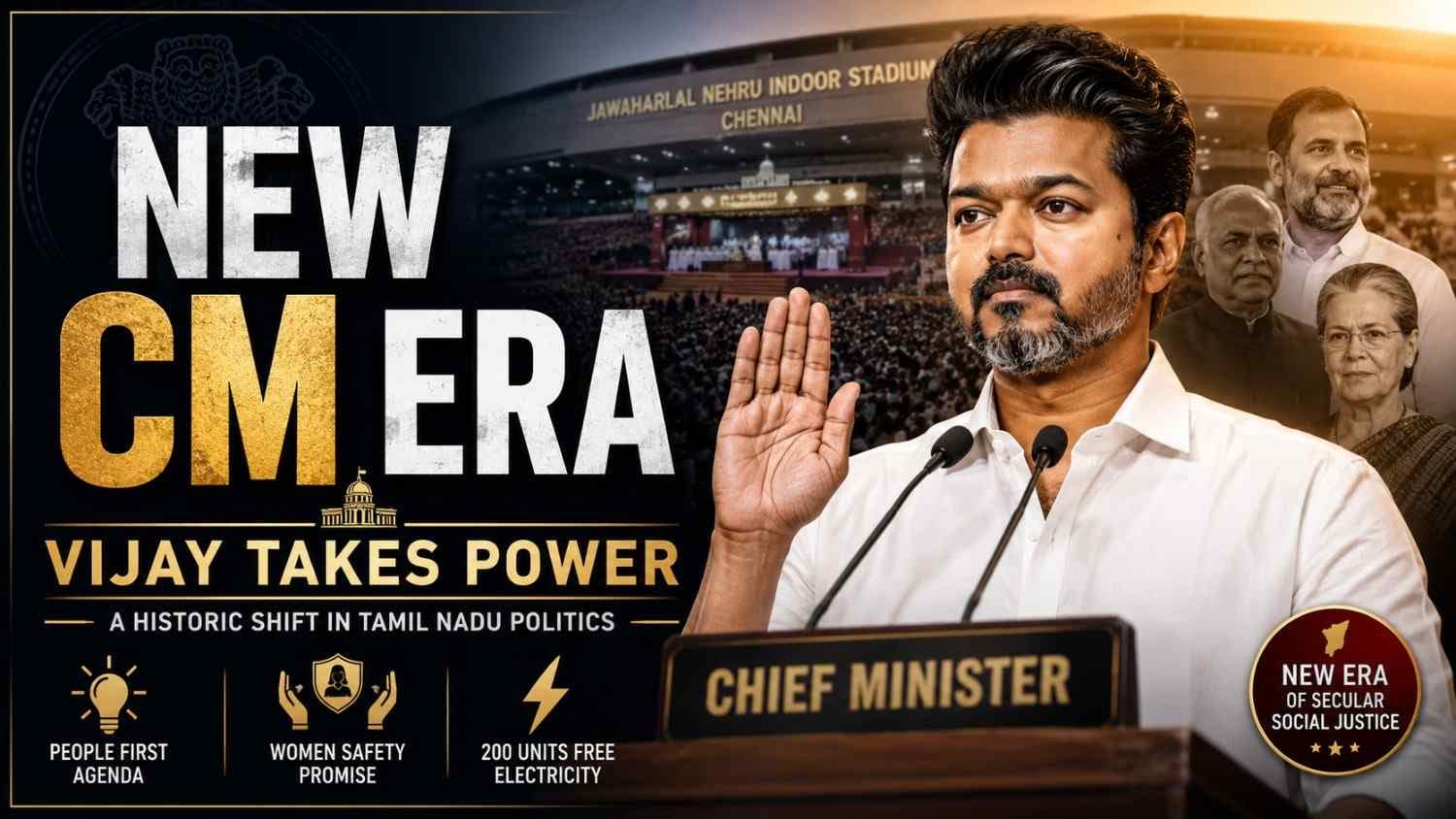 Vijay Sworn In as Tamil Nadu CM: "I'm Like Your Brother," Thalapathy Tells Fans