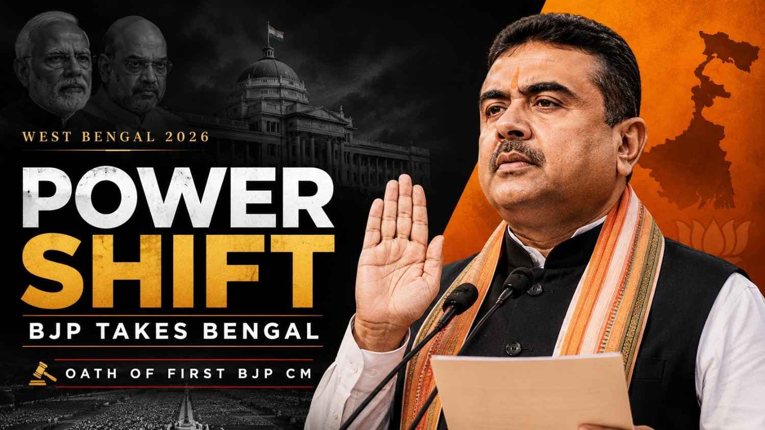 Suvendu Adhikari Sworn In: First BJP Chief Minister of West Bengal Takes Office