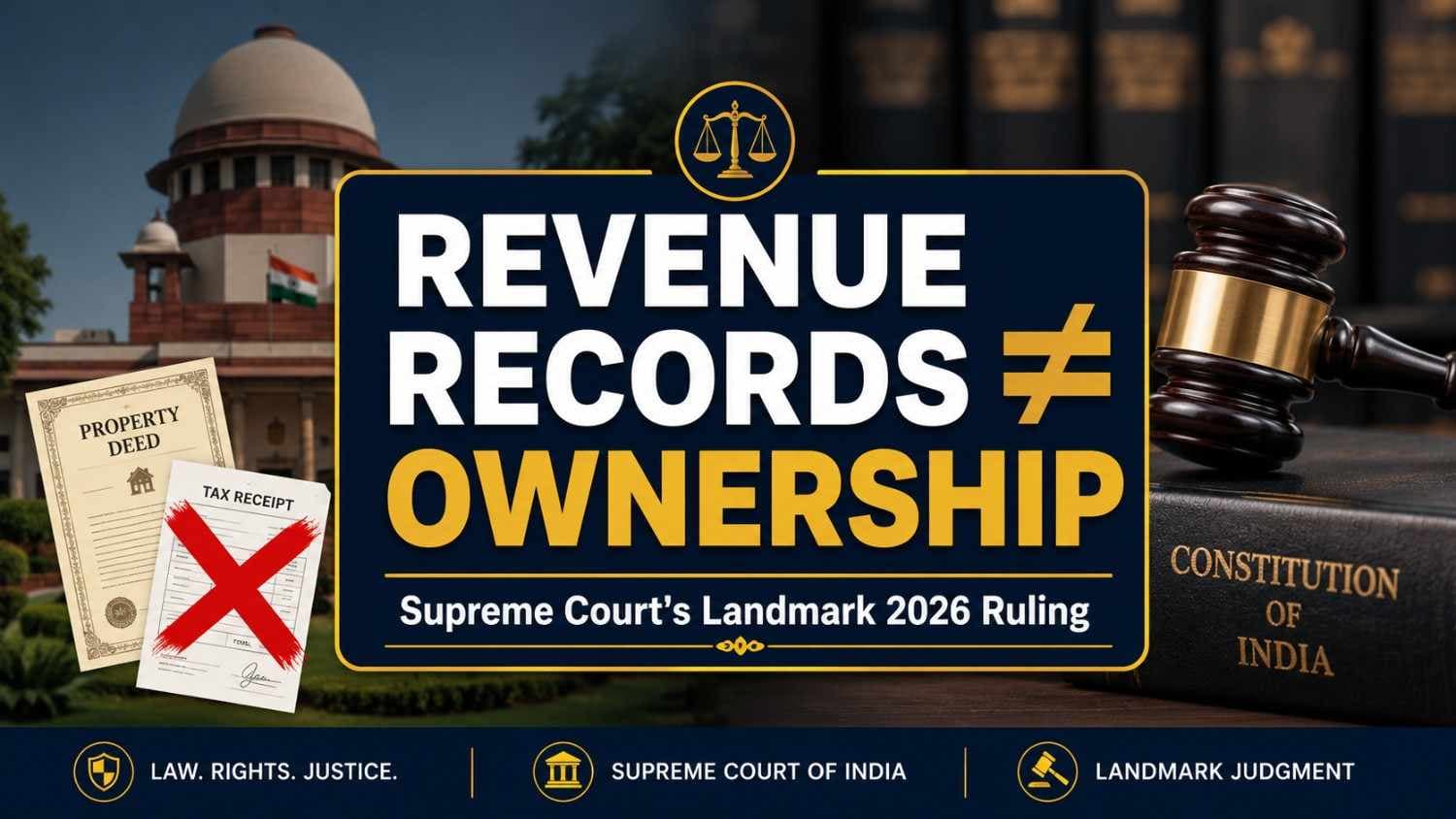 Revenue Records Don't Confer Title: Supreme Court Summarizes Key Principles on Land Ownership and Revenue Entries
