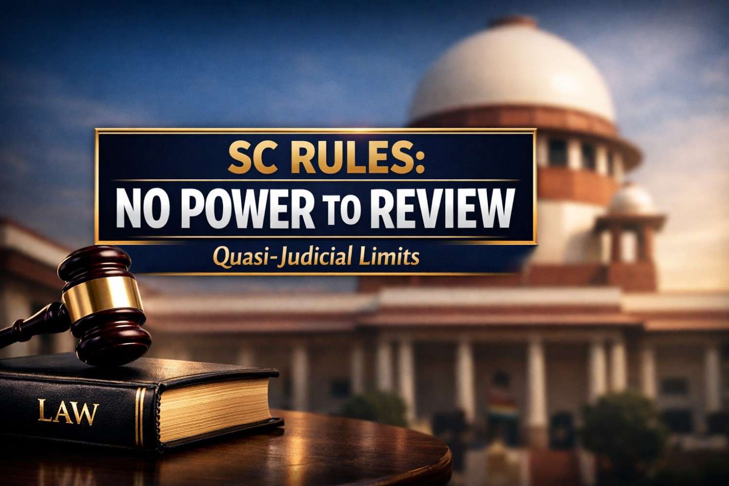 No Inherent Power of Review: Supreme Court Rules Quasi-Judicial Authorities Cannot Reopen Decided Matters Without Statutory Backing