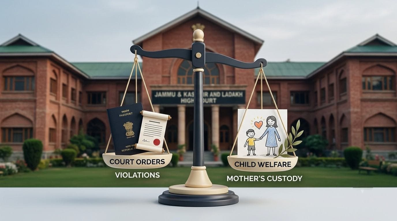 J&K&L High Court Rules Violation of Foreign Court Order Does Not Automatically Disentitle Mother to Custody