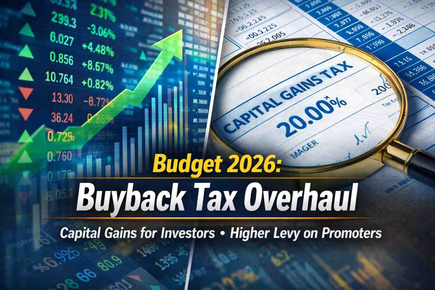 Union Budget 2026 Overhauls Share Buyback Taxation: Capital Gains for Investors, Heavy Levy on Promoters